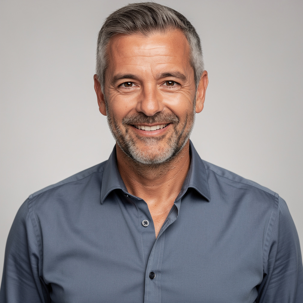 Portrait souriant d'un formateur en production média